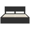vidaXL Bed Frame with Headboard Black 160 x 200 cm Solid Pine Wood