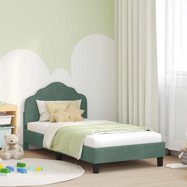 vidaXL Children's Bed Frame with Headboard Sea Green 80 x 160 cm