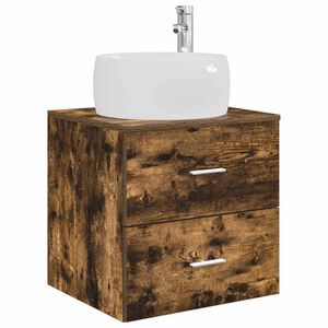 vidaXL Wall-Mounted Sink Vanity Smoked Oak 49.5 x 44.5 x 66 cm