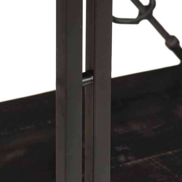 vidaXL 3-Tier Bookcase Black 90x30x80 cm Solid Mango Wood