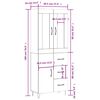 vidaXL Highboard White 69.5x34x180 cm Engineered Wood