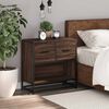vidaXL Bedside Cabinet Brown Oak 60x31x60 cm Engineered Wood and Metal