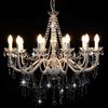 vidaXL Chandelier with Beads White 12 x E14 Bulbs
