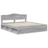 vidaXL Bed Frame Grey Sonoma 180 x 200 cm Solid Pine Wood