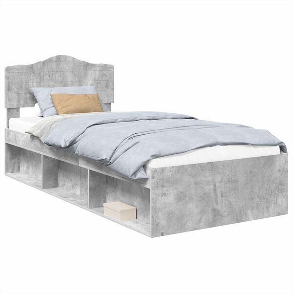 vidaXL Bed Frame Concerte Grey 75 x 190 cm Solid Pine Wood