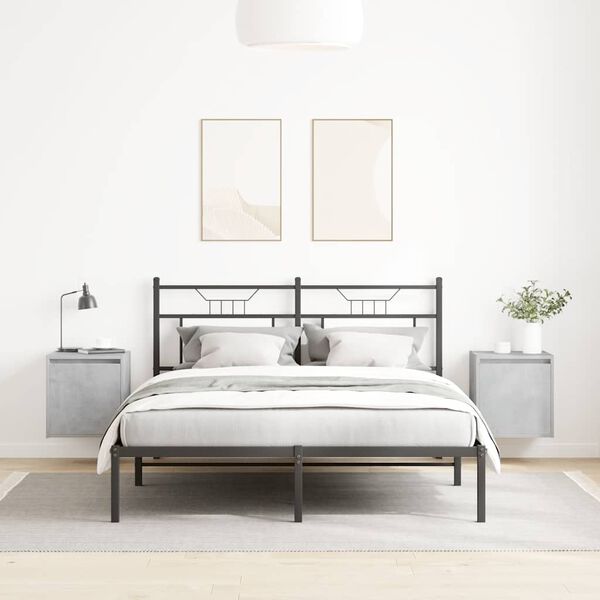 vidaXL Wall-Mounted Bedside Cabinets 2 pcs Concrete Grey 38x34x40 cm