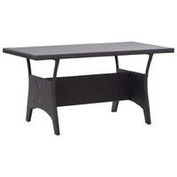 vidaXL Garden Table Black 120x70x66 cm Poly Rattan