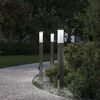 vidaXL Bollard Lights with Outlet 3 pcs 80 cm Stainless Steel IP44