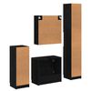 vidaXL Bathroom Furniture Set 4 pcs Black Oak Engineered Wood