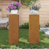 vidaXL Plant Stand 2 pcs Rusty 24 x 24 x 75 cm Weathering Steel