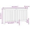 vidaXL Radiator Cover Black Oak 149 x 20 x 82 cm Engineered Wood