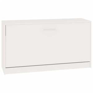 vidaXL Shoe Bench High Gloss White 80x24x45 cm Engineered Wood