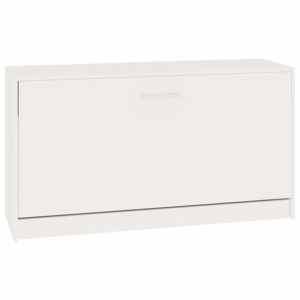 vidaXL Shoe Bench High Gloss White 80x24x45 cm Engineered Wood