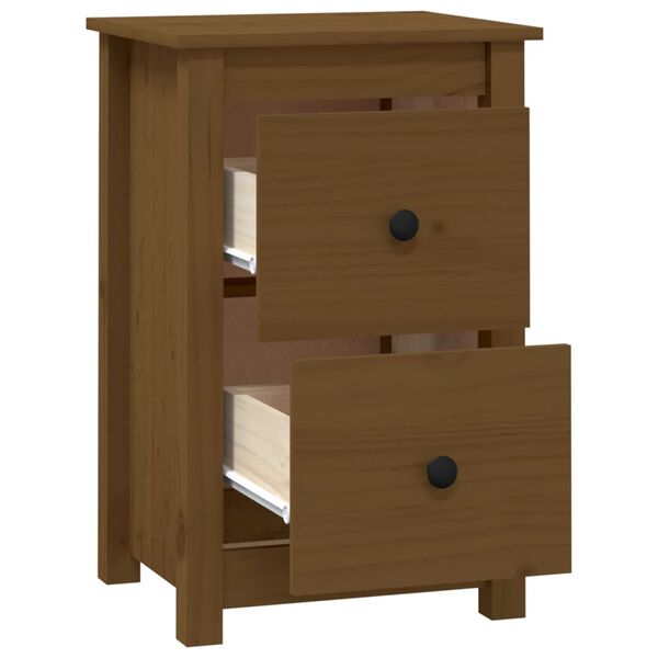 vidaXL Bedside Cabinet Honey Brown 40x35x61.5 cm Solid Wood Pine