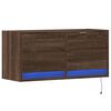 vidaXL TV Wall Cabinet with LED Lights Brown Oak 80x31x35 cm