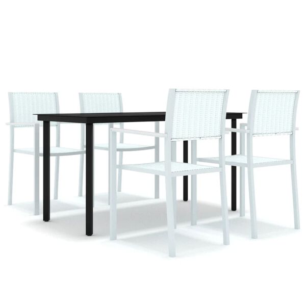 vidaXL 5 Piece Garden Dining Set White