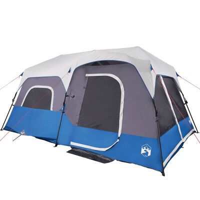 vidaXL Camping Tent with LED Light 9-Person Light Blue
