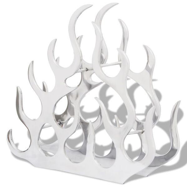 vidaXL Wine Stand for 11 Bottles Silver Aluminium