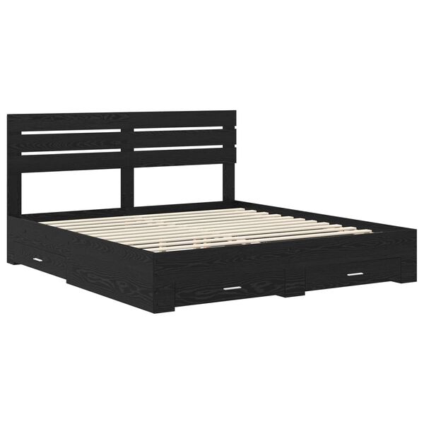 vidaXL Bed Frame with Drawer with Headboard Manual Engineered Wood