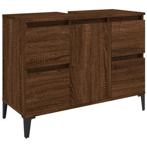 vidaXL Sink Cabinet Brown Oak 80x33x60 cm Engineered Wood