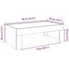 vidaXL Coffee Table with Infinity LED Black 90x50x30 cm