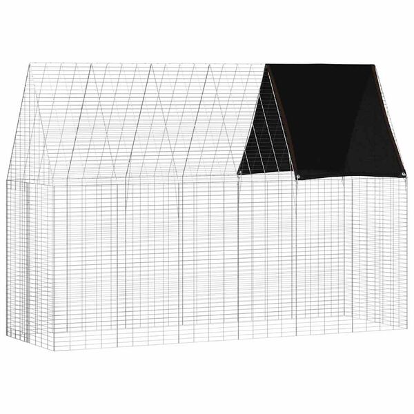 vidaXL Rabbit Cage Silver 300 x 100 x 210 cm Galvanised Steel