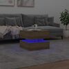 vidaXL Coffee Table with LED Lights Artisian Oak 50x50x40 cm
