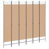 vidaXL 6-Panel Room Divider Beige 240 x 220 cm Fabric