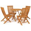 vidaXL 5 Piece Garden Dining Set Solid Teak Wood