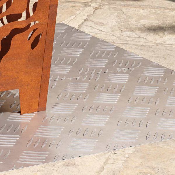 vidaXL Stair Tread Rectangular 2 pcs Silver 100 x 40 cm Aluminium