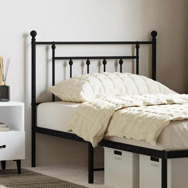vidaXL Metal Headboard Black 90 cm
