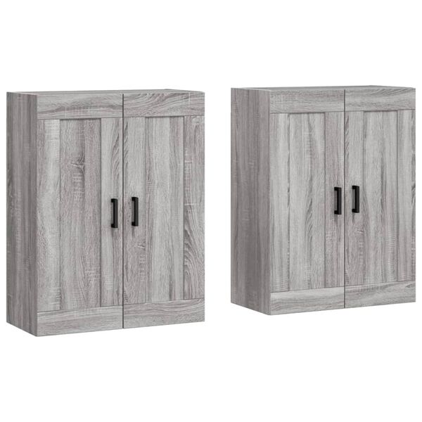 vidaXL Wall Mounted Cabinets 2 pcs Grey Sonoma Engineered Wood