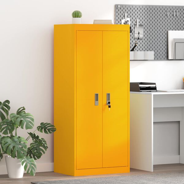 vidaXL Storage Cabinet Mustard Yellow 60 x 40 x 140 cm Steel
