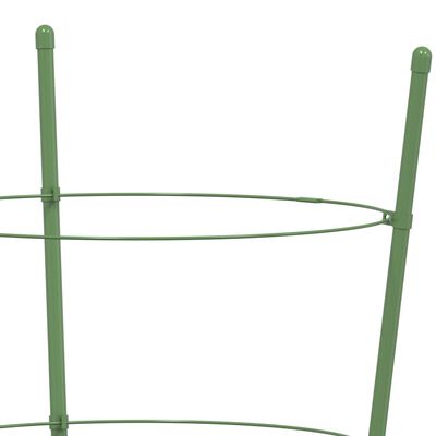 vidaXL Garden Plant Supports with 3 Rings 5 pcs Green 45 cm Steel