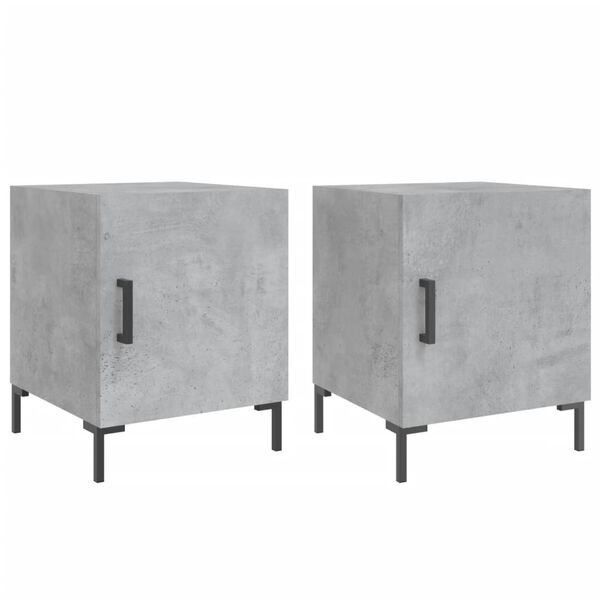 vidaXL Bedside Cabinets 2 pcs Concrete Grey 40x40x50 cm Engineered Wood