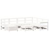 vidaXL 8 Piece Garden Sofa Set White Solid Wood Pine