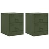 vidaXL Bedside Cabinets 2 pcs Green 34.5x39x44 cm Steel