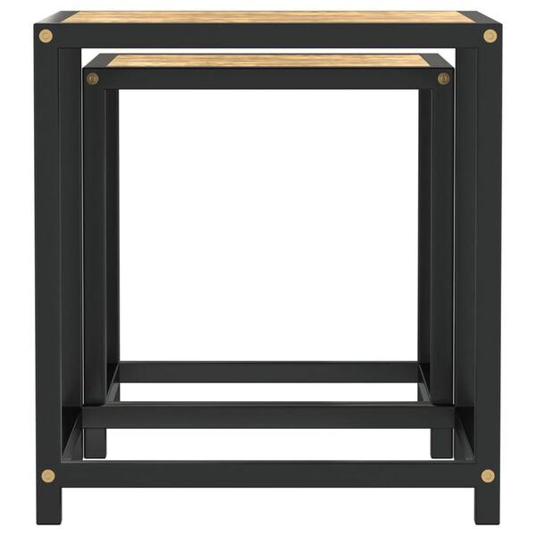 vidaXL Tea Tables 2 pcs MDF Black and Yellow