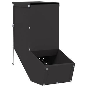 vidaXL Rabbit Feeder Black 12.5 x 26 x 28.5 cm 1 kg Cold-Rolled Steel