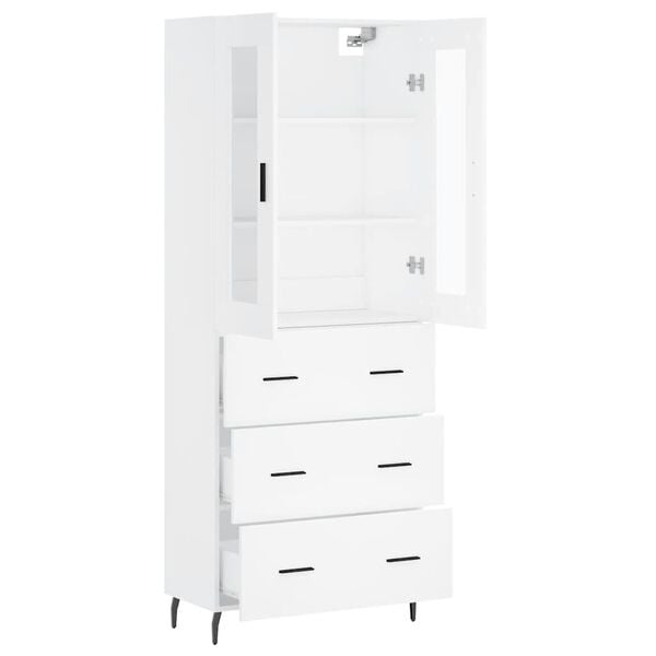 vidaXL Highboard White 69.5x34x180 cm Engineered Wood