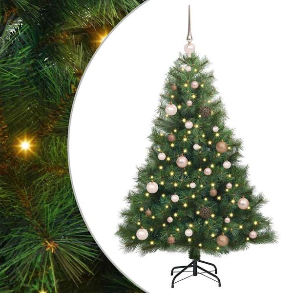 vidaXL Artificial Christmas Tree with 150 LEDs Green 150 cm PE and PVC