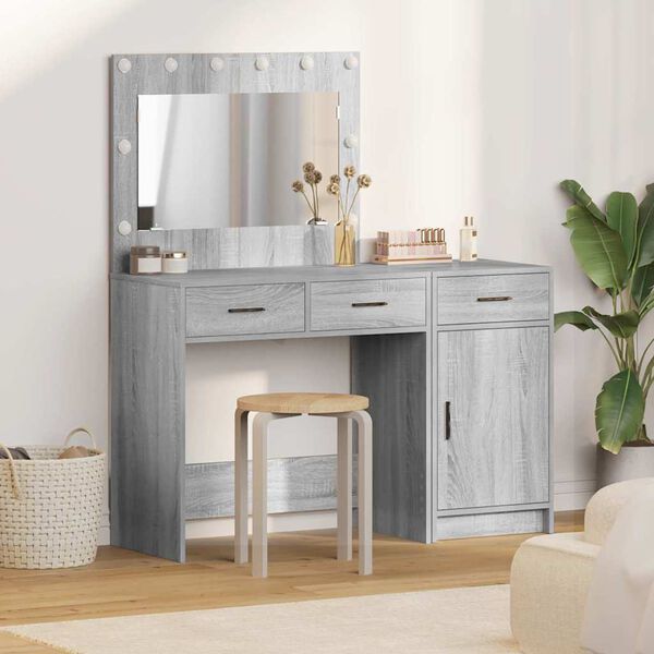 vidaXL Dressing Table 2 pcs Grey 40 x 41 x 75 cm Engineered wood