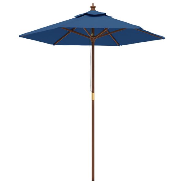 vidaXL Garden Parasol with Wooden Pole Azure Blue 196x231 cm
