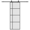 vidaXL Sliding Door with Hardware Set Black 76x205 cm ESG Glass