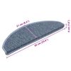 vidaXL Stair Mats Self-adhesive Sisal-Look 15 pcs 65x21x4 cm Blue