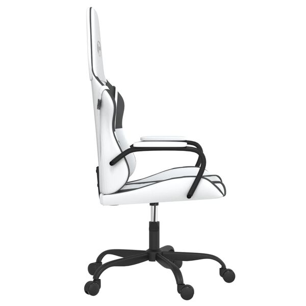 vidaXL Gaming Chair White and Black Faux Leather