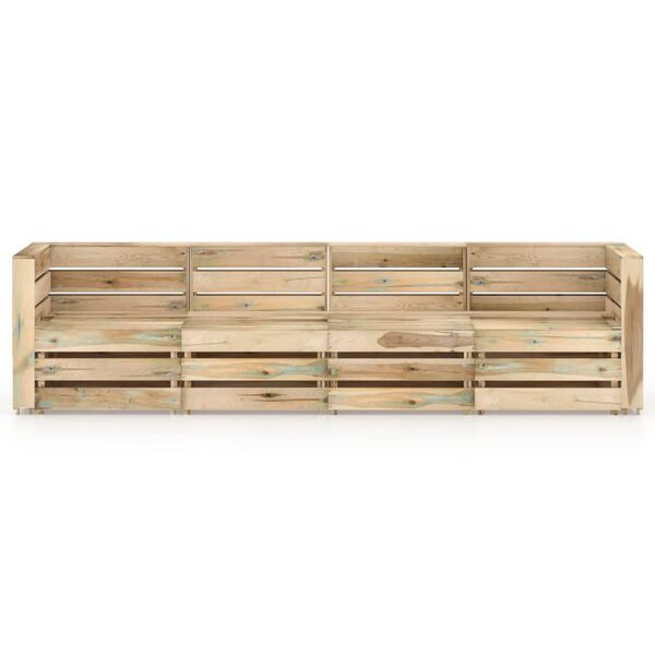 vidaXL 4-Seater Garden Sofa Green Impregnated Pinewood