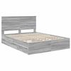 vidaXL Bed Frame with Headboard Grey Sonoma 150 x 200 cm Engineer Wood