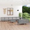 vidaXL 11 Piece Garden Lounge Set Grey Solid Wood Pine