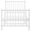 vidaXL Metal Bed Frame without Mattress with Footboard White 80x200cm